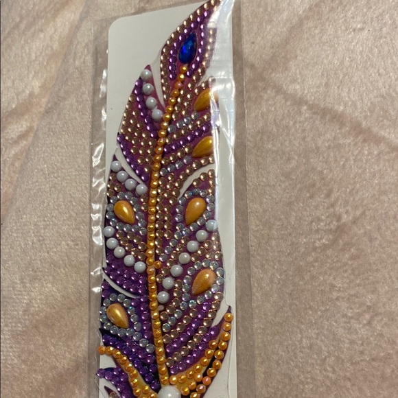 Handmade Dimond Peacock Feather Bookmark - Picture 10 of 12